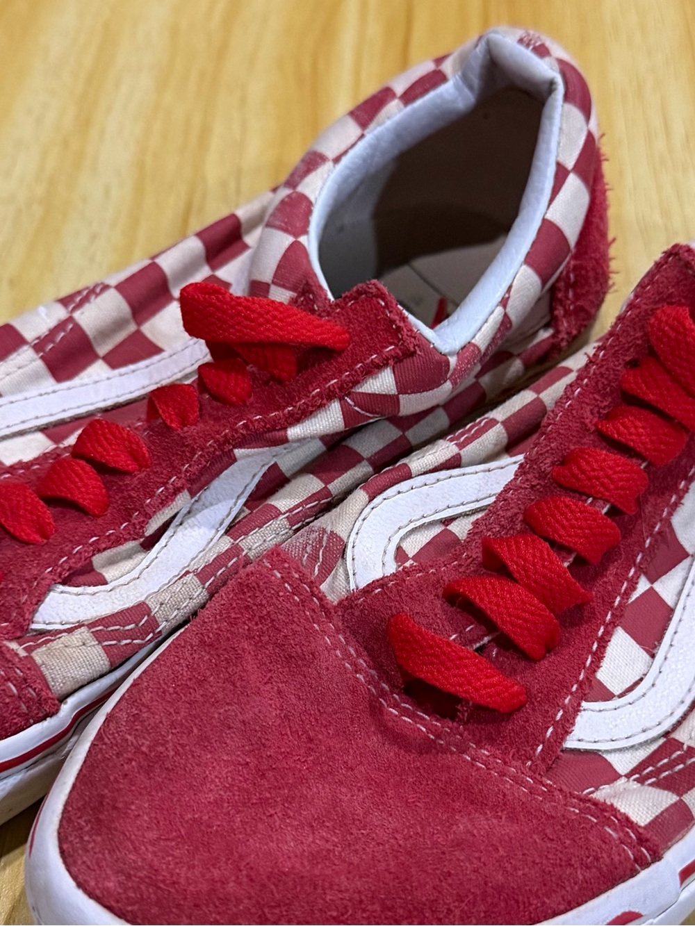 Vans Red and White Checkerboard Old Skool Sneakers